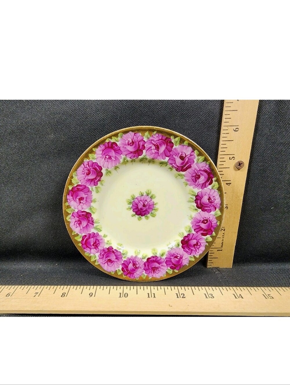 Antique Beyer & Brock Hand Painted  Salad Size Plate Flawless Shape Vivid Color
